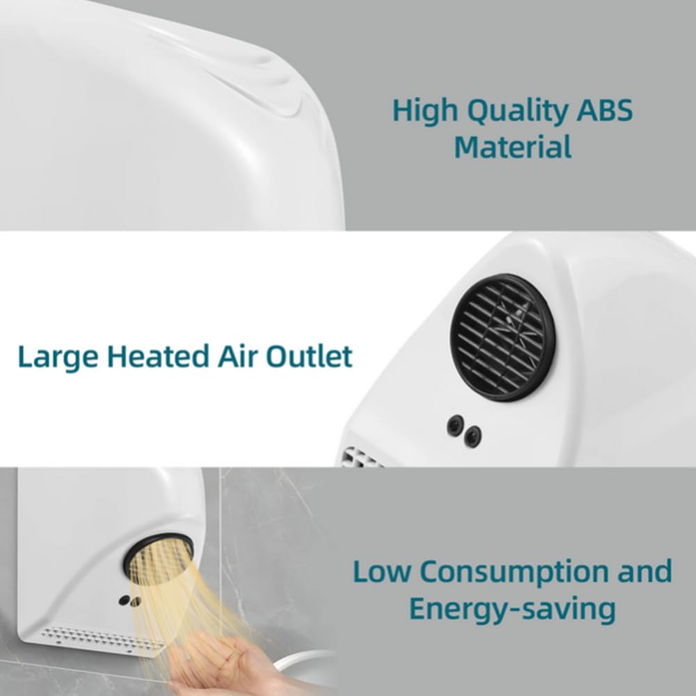 Secador de mano compacto 600W automático de alta velocidad eléctrico secador de mano inducción manos dispositivo de secado para el hogar hotel comercial