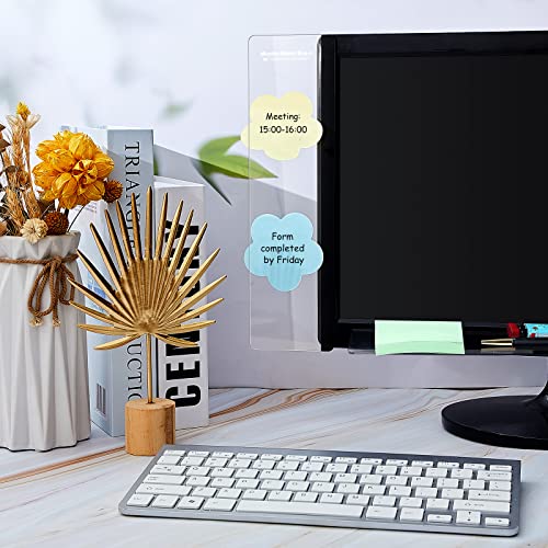 3 Pieces Message Board Multifunction Side Panel Memo Top Mount Acrylic Transparent Sticky Note Holder for Screen Cabinet, (Left and Right)