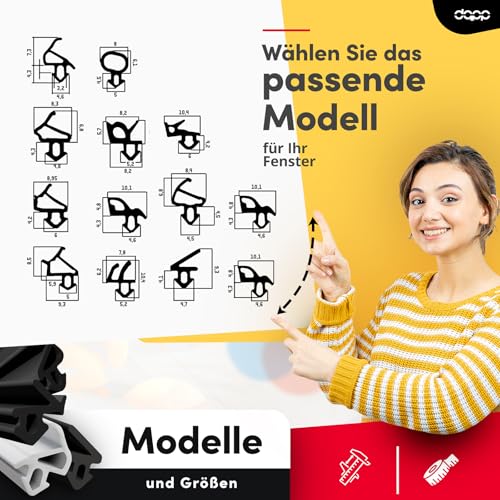 DQ-PP Fensterdichtung | Schwarz | 10 Meter | S-1127 VEKA | PVC Fenster | Gummidichtug Dichtung Dichtband | Kunststofffensterdichtungen | ALU Profildichtung Türdichtung