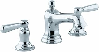 KOHLER 10577-4-CP Bancroft Widespread Bathroom Sink Faucet, Three-Hole Two Handle Bathroom Faucet, 1.2 GPM, Polished Chrome