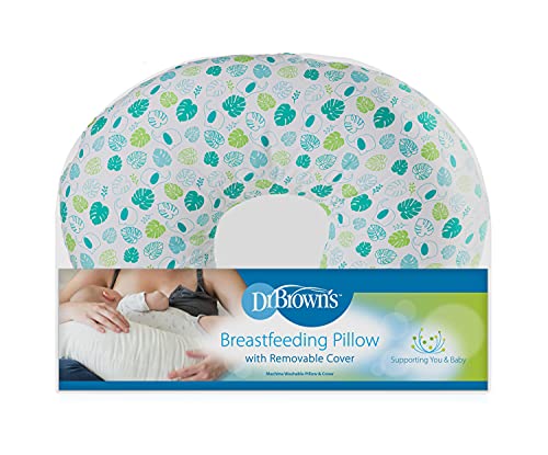 Dr. Brown's Breastfeeding Pillow With Removable Cover For Nursing Mothers, Machine Washable, Cotton Blend, Green #TOP5
