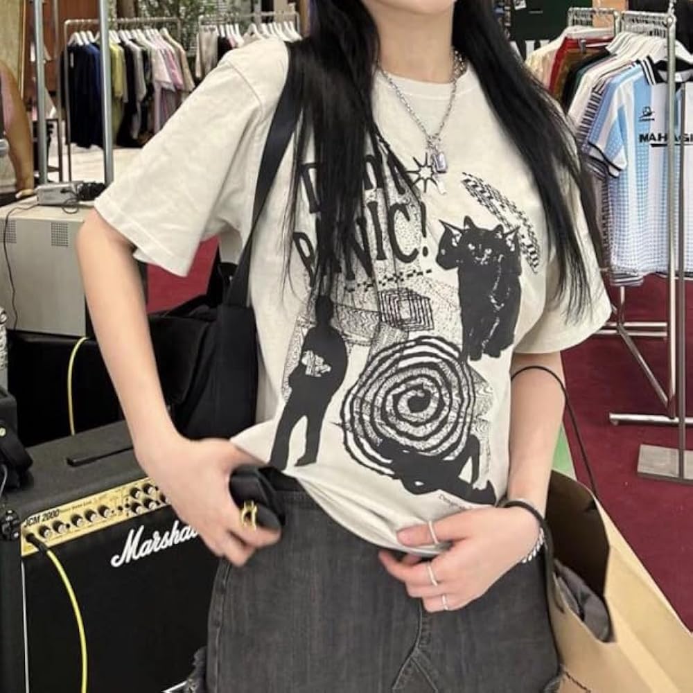 Y2k Graphic Tee Y2k Shirt 2000s Oversized Graphic Tees Emo