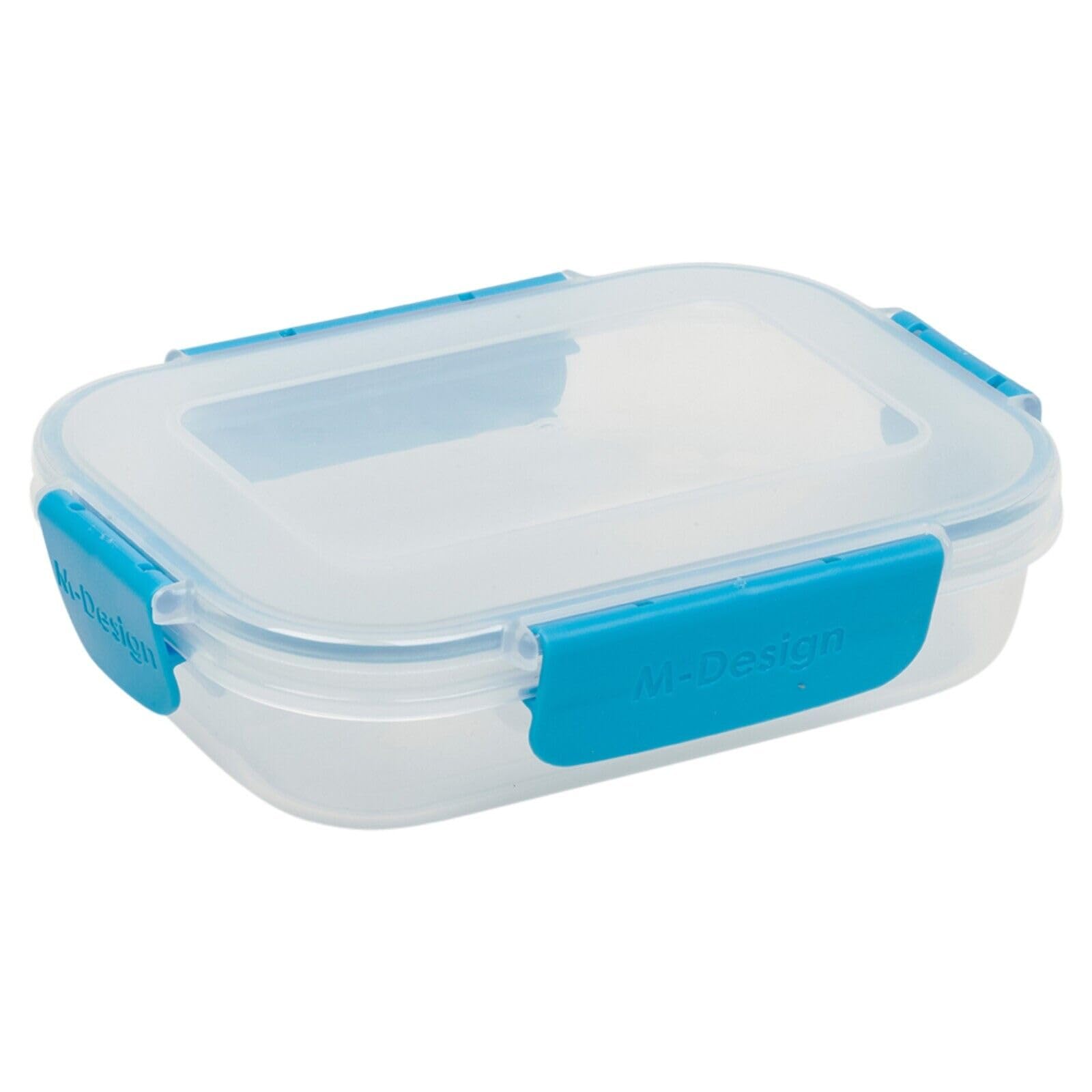 Urbn-Chef Clear Food Plastic Storage Container Airtight Seal Clip & Lock Lid Dishwasher Safe (6, 600Ml Blue)