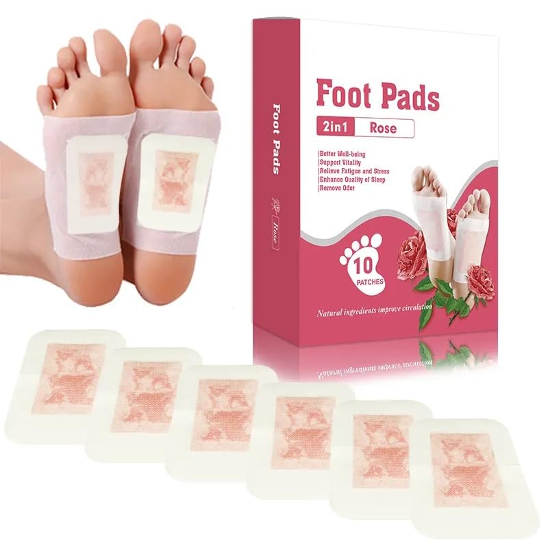 BONZELLA Detox Organic Health Foot Patch Remove,Pain Free Foot Pads For Stress Relief Sleep, Natural Ingredients Toxins Ginger Foot Detox Pads For Adhesive Foot And Body Cleansing (10 Pads) (Red Rose) (B0C7H5V654) Amazon Price History, Amazon Price Tracker