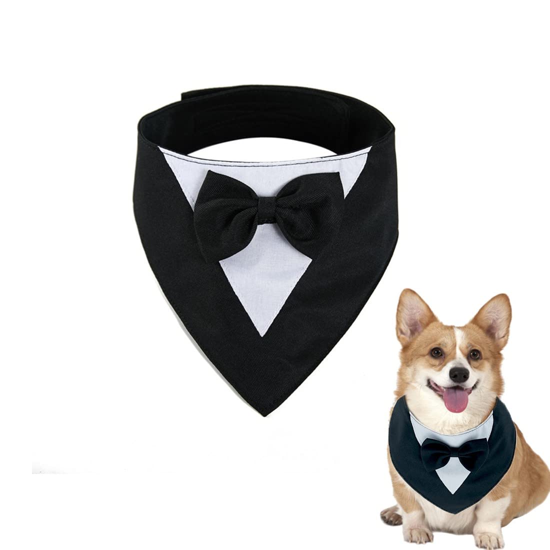 Bandana de Esmoquin para Perro, 1 Pieza Ajustable Formal para Boda, Bandana para Perro, Traje de Boda, Bandana para Perros pequeños y medianos