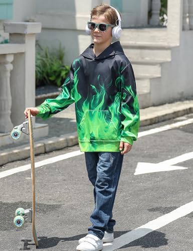 Image of TUONROAD Boys Hoodies 3D Graphic Sweatshirt Lightweight Pullover 6-16T cool