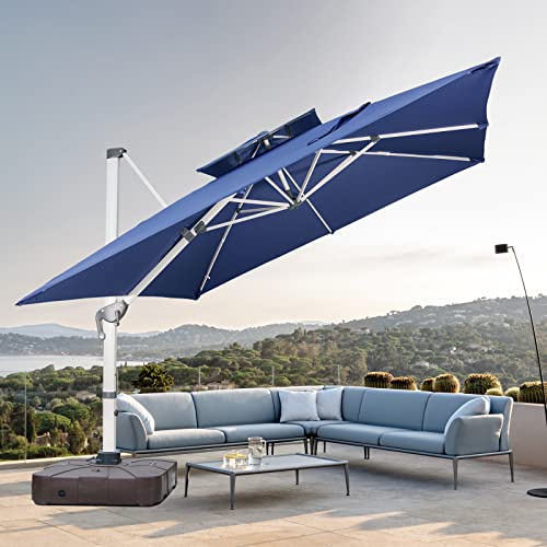 Mojia Ampelschirm 300 x 300 cm Sonnenschirm Gartenschirm Mit Kreuzbasis,...