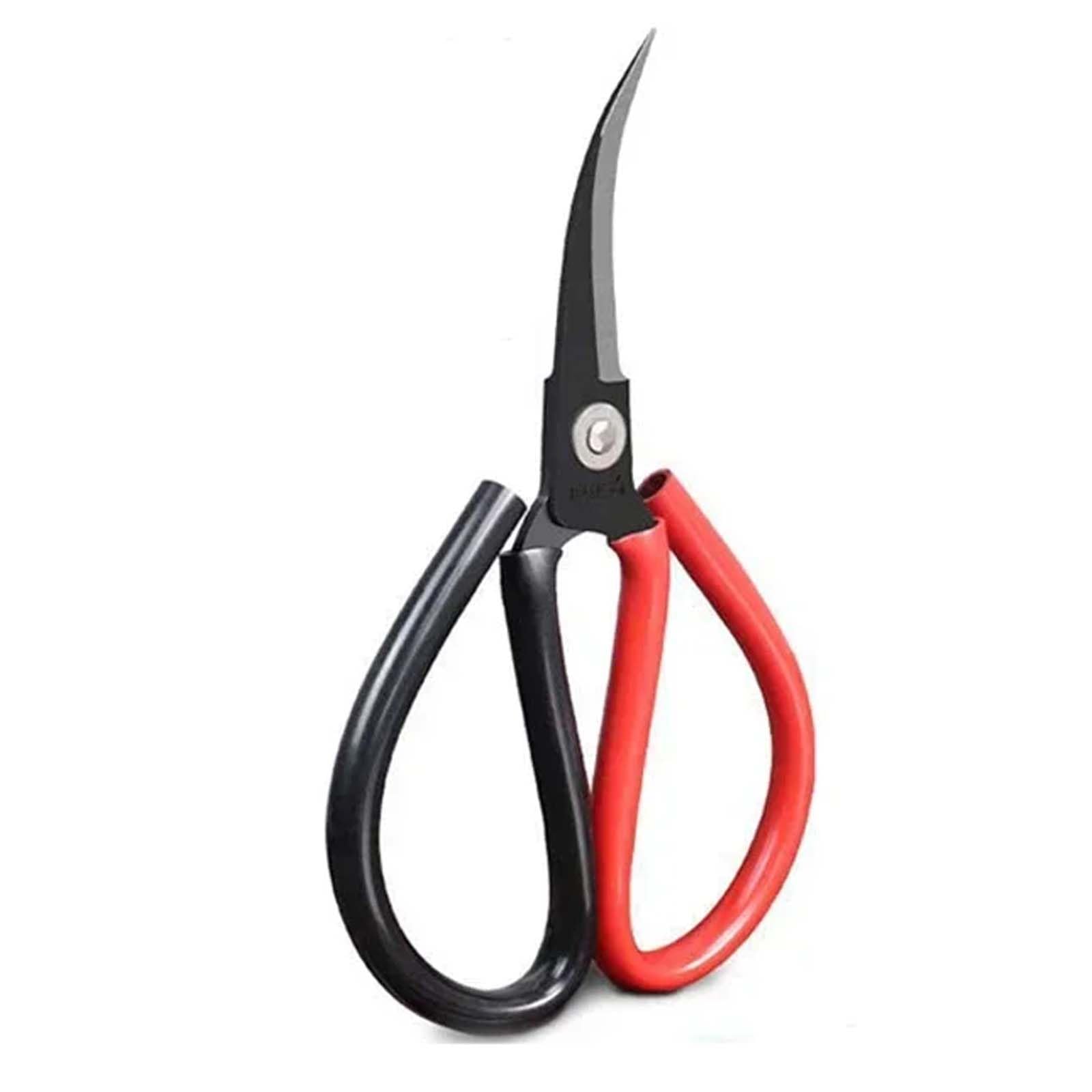 Rainorning Table Tennis Rubber Elbow Scissors, Ping-Pong Bat Rubber Curved Cutting Sharp Knife (Black-Red)