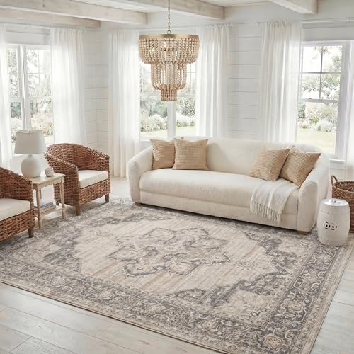 Tapete decorativo cuadrado 8 pies Cream & Grey miniatura 5