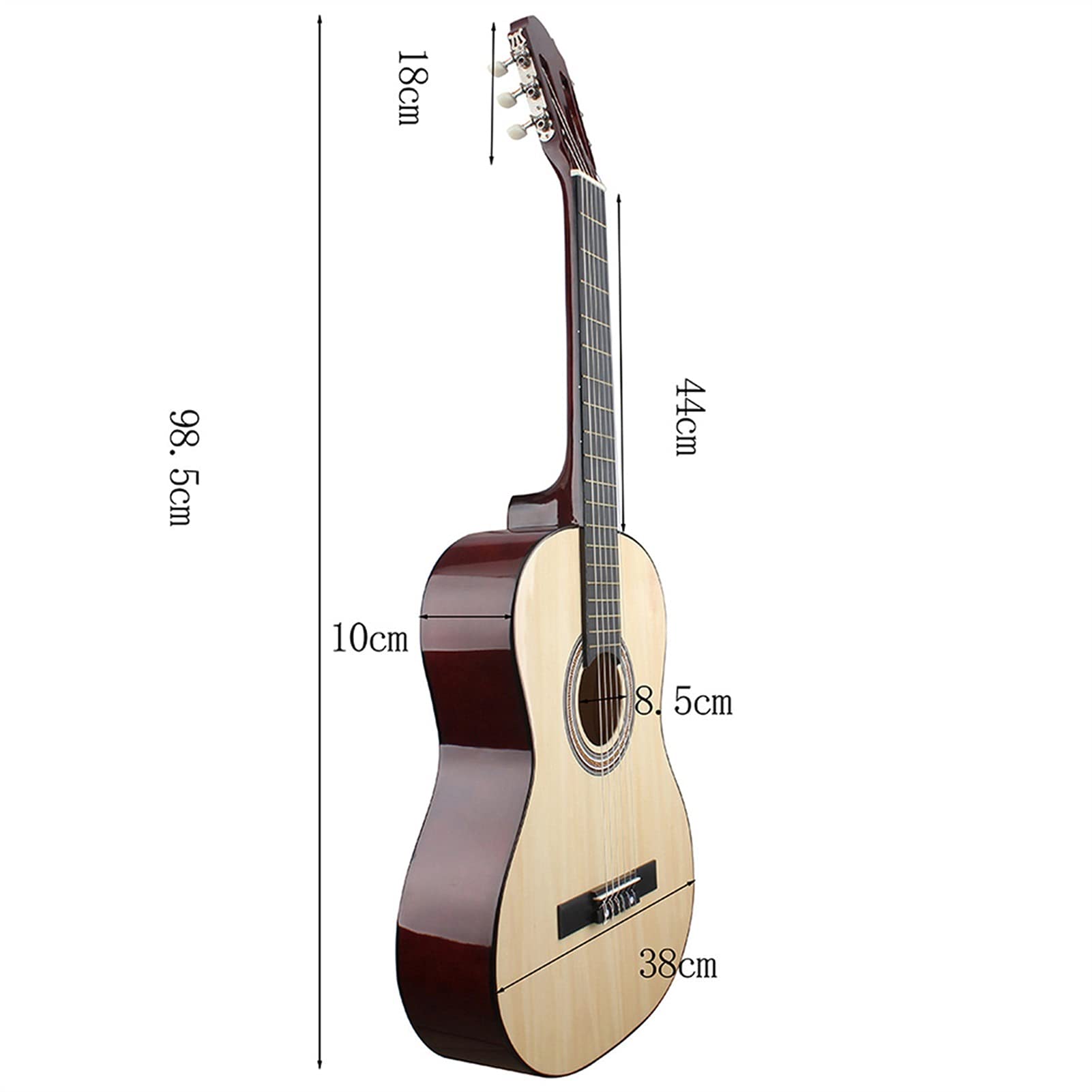Ukulele NOWY 39. Calowy Klasyczny Gitara Akustyczna 6 Ciąg Drewniana Ludowa Gitara Guitarra Instrument Muzyczny Dla Początkujących Practice 5 Kolorów (Color : Light Yellow)