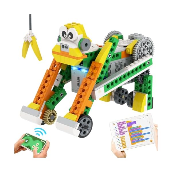 Apitor Robot Building Toys for Kids, 10 in 1 Programmable Remote Control Robot with Powerful Motors & LED Light, STEM Toys for Kids, Coding Toys for Kids, Robot Toys Gift for Kids Boys Girls Ages