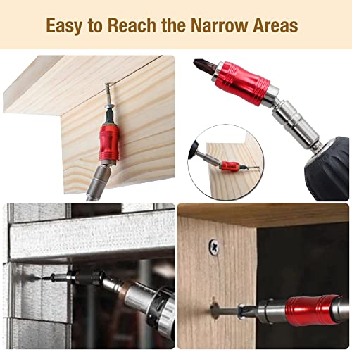 Dualshine Drill Bit Holder, 4Pcs Magnetic Swiveling Bit Tip Holder Set Drill Bit Extension Pivot 1/4 Inch Hex Quick Release Pivoting Screwdriver Rotary Extender Chuck Adapter For Impact Driver Screws #TOP5