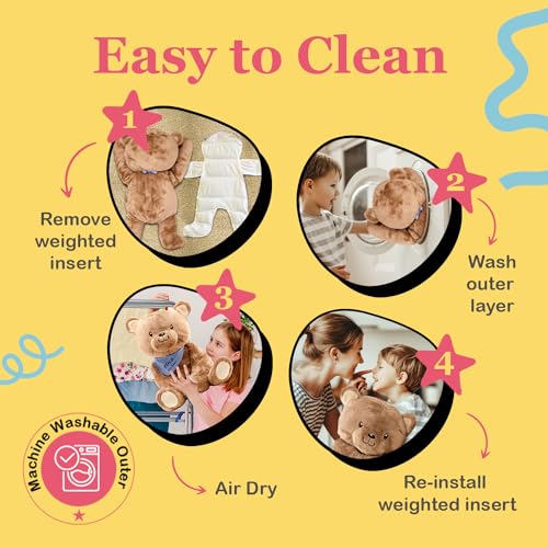 Image of Lilly's Love Weighted Stuffed Animal, 5lb | Sensory Plush for Kids & Adults | Machine Washable Plushie w /Removable Inner | Calming Weighted Stuffed Animal for Anxiety, Benji The Bear