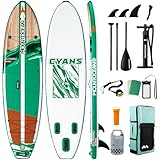 Mountocean 10'6" Inflatable Stand Up Paddle Board - 450lbs Max Capacity Ultra-Stable SUP for Adults & Youth - Non-Slip EVA Deck, All-Around ISUP with Complete Accessories