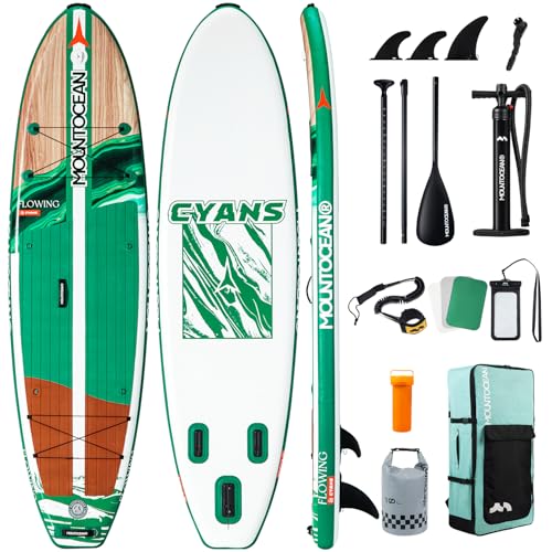 Mountocean 10'6"x33.5" Inflatable Stand Up Paddle Board - 450lbs Max Capacity Ultra-Stable SUP for Adults & Youth - Non-Slip EVA Deck, All-Around ISUP with Complete Accessories