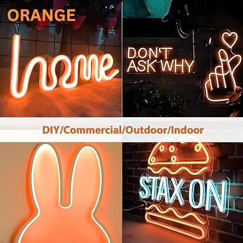Image of HEADLY 5-Metre Neon Orange Light Strip with 600 LEDs and 12V Adapter - Ideal for Wall Decorations,Parties Celebrations,Bars and Custom Neon Displays (Pack of 1)