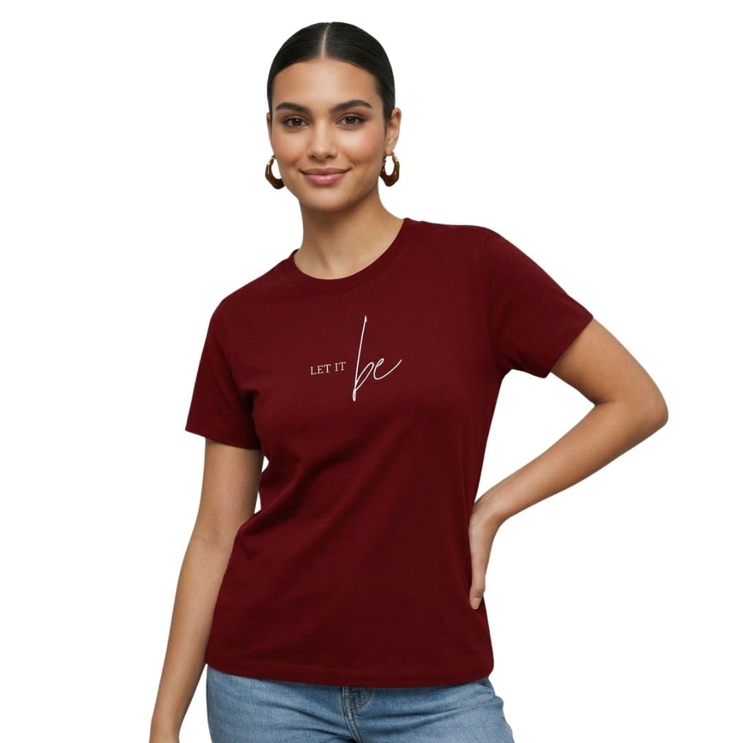 nobero 100% Cotton T-Shirts for Women Stylish | Regular Fit | Graphic Printed T Shirts for Women 180 GSM Combed Cotton | Crew Neck Half Sleeve-picture-10