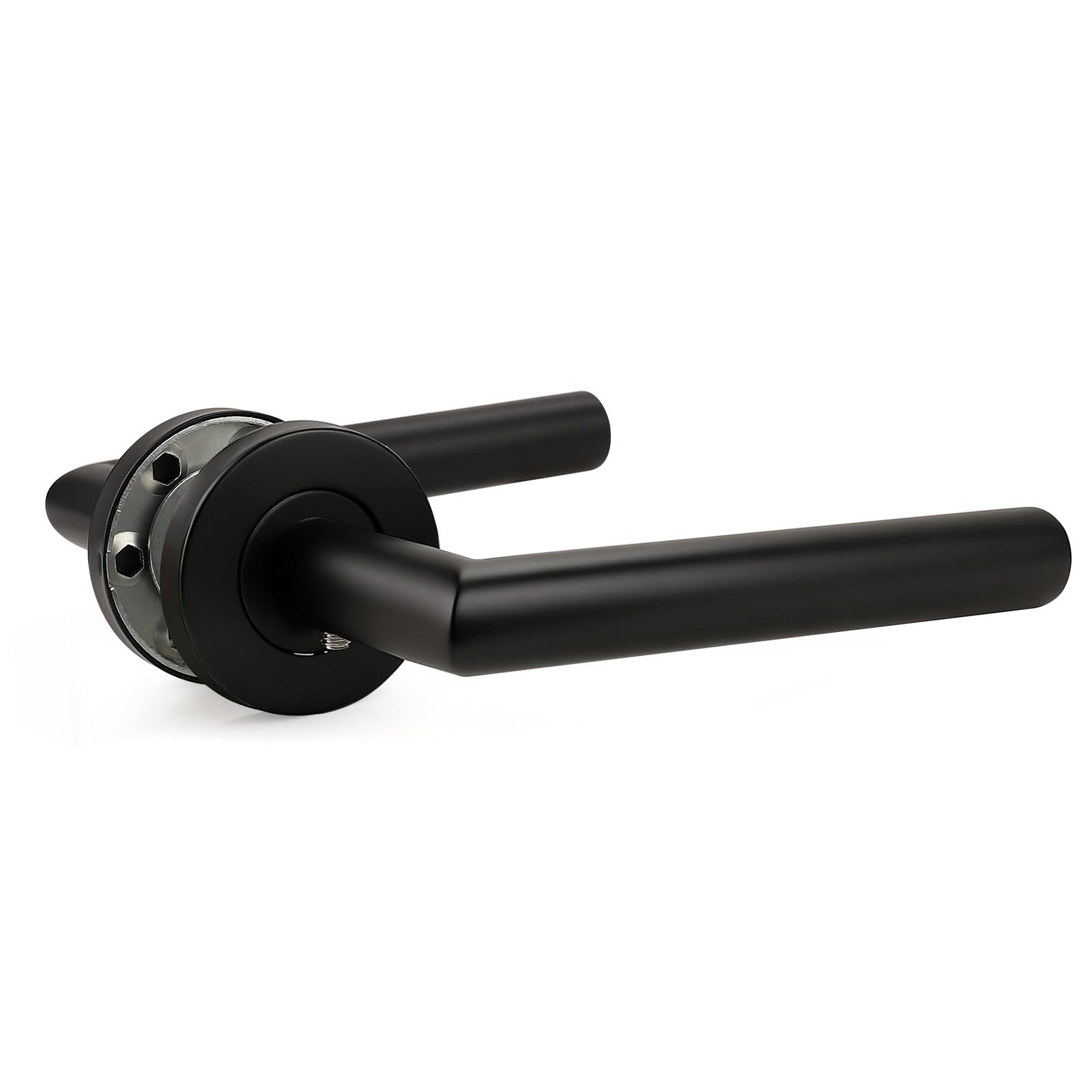 Brotima Black Internal Door Handle, Non-Locking Handle for Hallway Doors, 1 Pair Door Lever