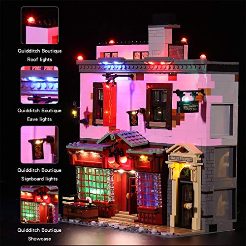 OATop LED Beleuchtungsset für Lego Harry Potter Winkelgasse Diagon Alley, Bunt Licht Set Kompatibel mit Lego 75978- Ohne… – Bild 5