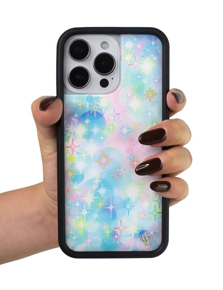 Image of Wildflower Cases - Compatible with iPhone 16 Pro Max | Protective Black Bumper, 6.5ft Drop Test Certified, Women Owned Small Business | Watercolor Pink Blue Diamonds Trendy Girly Cute | Sparkle City