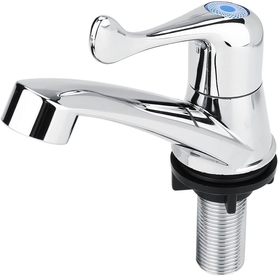 Zerodis Modern ABS Single Cold Faucet Chrome Finish Water Tap Sink Accessories for Home Bathroom Washbasin Kitchen Hand — view 4