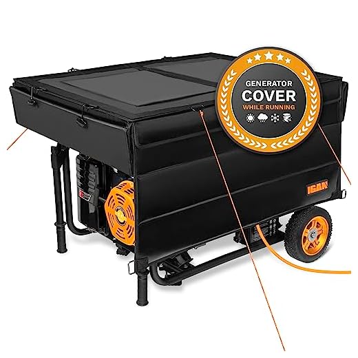 IGAN Generator Tent Running Cover Pro-Max, Ultra Heavy Duty Tarpaulin Enclosure with Windproof Kit, Portable All-Weather Generator Rain Shelter for Most 3500w-12000w generators, Black