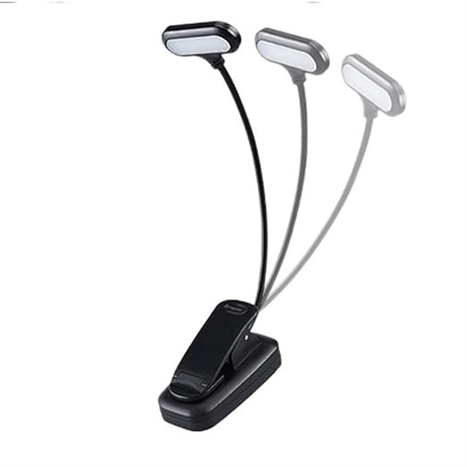 VETCS Bedside Lamps Adjustable led book light with clip goosenecks 5 leds aaa battery powered flexible night reading desk lamp notebook
