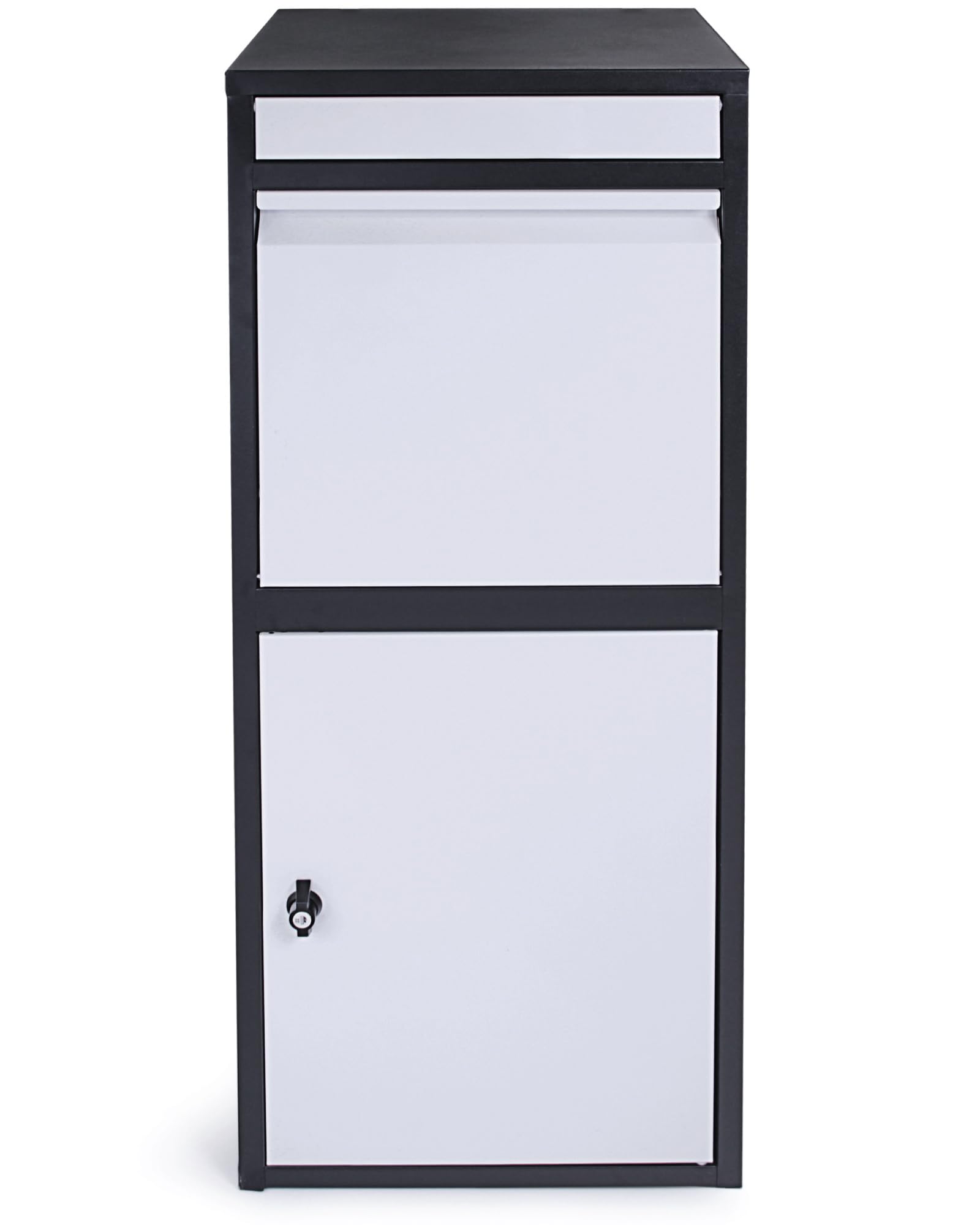 Ondis24 Korona Paketbox Postbox für Pakete, Päckchen, Warensendungen und Briefe mit Paketsafe, galvanisiert (103 cm, Schwarz Grau)