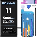 bokman Batería de Repuesto para iPhone 11 de 5000 mAh, batería de polímero de Iones de Litio de Alta Capacidad con Todos los Kits de Herramientas