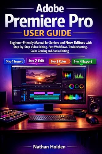 Adobe Premiere Pro User Guide: Beginner-Friendly Manual for Seniors and New Editors with Step-by-Step Video Editing, Fast Workflows, Troubleshooting, Color Grading and Audio Editing