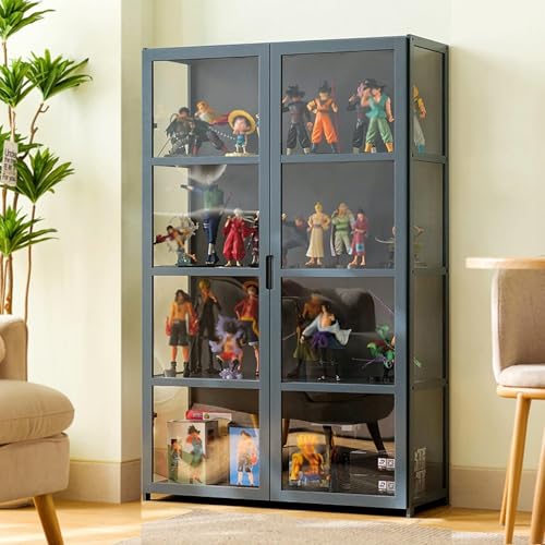 Curio - Muebles de cristal con marco de...