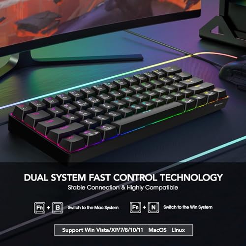 Teclado Mecánico Diyeeni82me0rgzy7 USB RGB 60% miniatura 7
