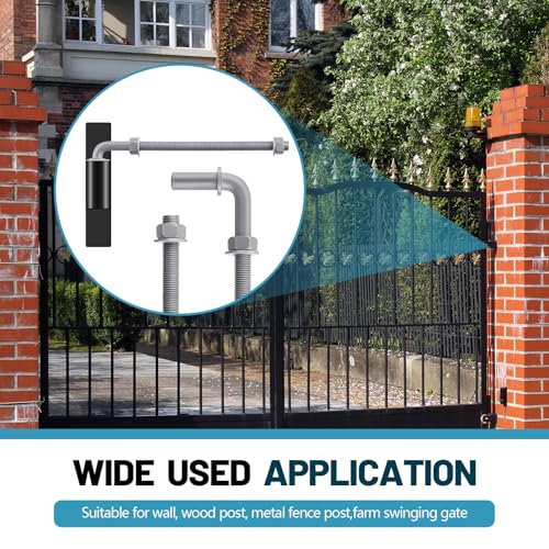 Otoolling 4 Pack 11" J-Bolt Gate Hinges with 5/8"-11 Galvanized J Bolt Threaded Hinges for Cattle Corral Panels, Chain Link Fence, Include Nuts Washers by Otoolling - Image 6