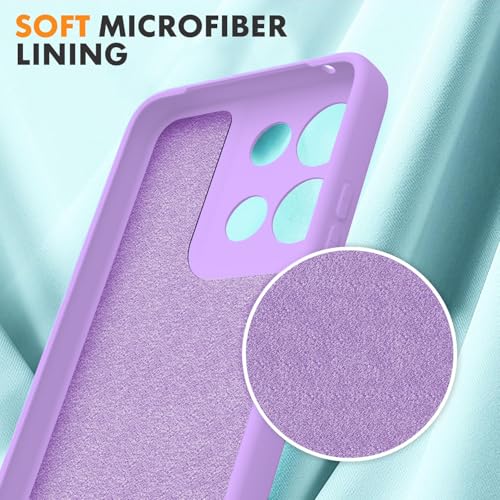 Image of DIZORO Microfiber Candy Case for Motorola Edge 60 Pro 5G Smooth Touch Cushion Liquid Soft Silicone Gel Rubber Phone Cases Non-Slip Full Body Protective Shockproof Back Cover - Lilac