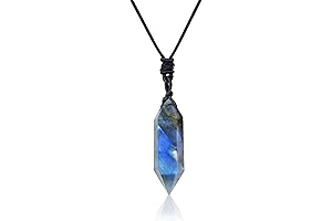 Natural Healing Double Pointed Labradorite Crystal Necklace