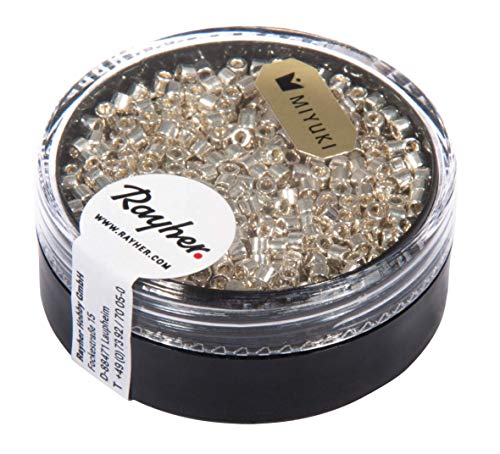 Rayher Perles de Rocailles Delica p. bijoux 2,2mm ø métallique argenté, 14750606