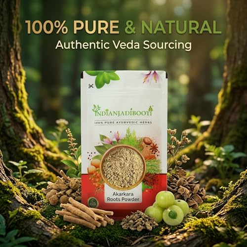 Image of IndianJadiBooti Pure Akarkara Powder (Pellitory Root) | Traditional Botanical for Oral Harmony, Vocal Clarity & Nervine Vitality 250 Grams