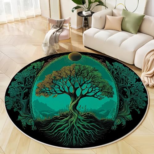 Tapis vert foncé 100 cm lavable et antidérapant pour sol