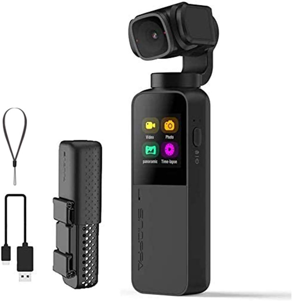 Snoppa Vmate Gimbal Camera 3 Axis Handheld Gimbal Stabilizer with 4K Smart Camera, 200Mbps High Bitrate, H265, 90°Rotating Lens, 220min Runtime, WiFi Connect, Built-in Mic & Bluetooth Mic Support