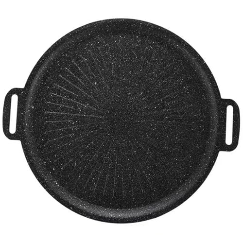 BIUDECO Sartén para Parrilla de Barbacoa 30 Cm Antiadherente de Hierro Macizo Revestimiento Resistente para Cocina Interior y Exterior, Sartén Parrilla para Carne y Verduras