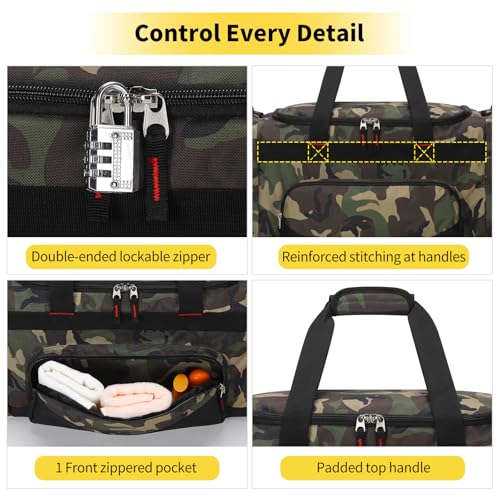 Image of Gym Bag 22 inch Sport Duffle Bag for Men, Camo | 55L, Large Capacity, Multi Pockets, Workout, Weekender, Travel