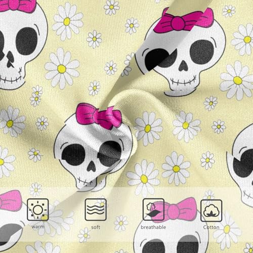 Joisal Cute Skulls Yellow Daisies Cute Panties Girl Toddlers Underwear Floral Cotton Designer Kids Briefs Undies 2t3