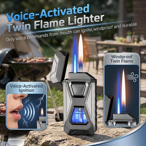 Encendedor Dual con Activación por Voz, 2 Unidades Negro miniatura 2