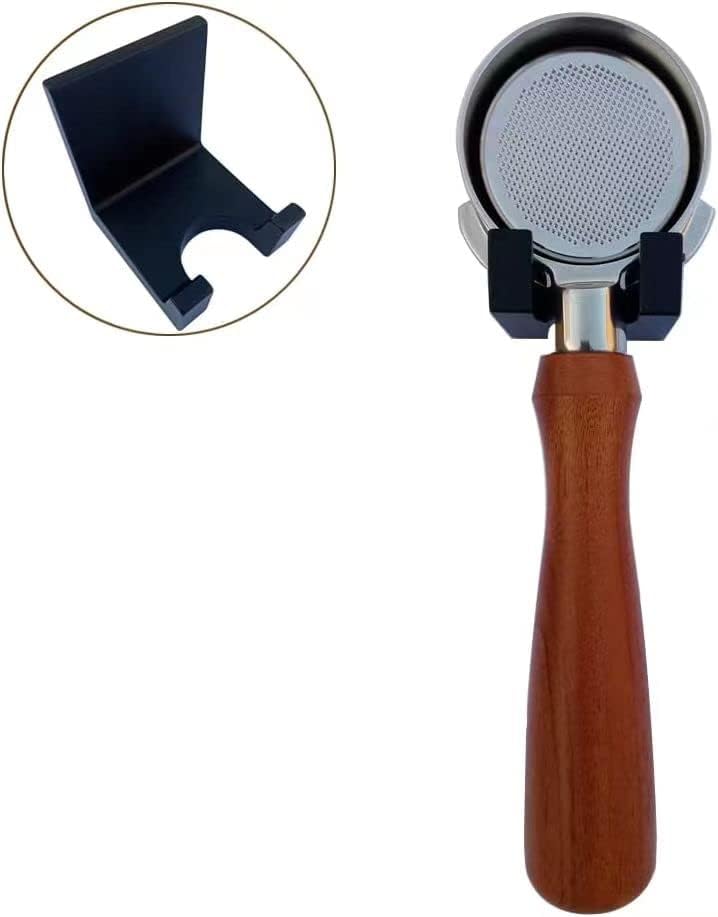 Miniatura 4 de B002 - Soporte de oreja con mango sin fondo negro mate, colgador de mango para máquina de espresso, estante de pared portafiltro sin fondo, gabinete