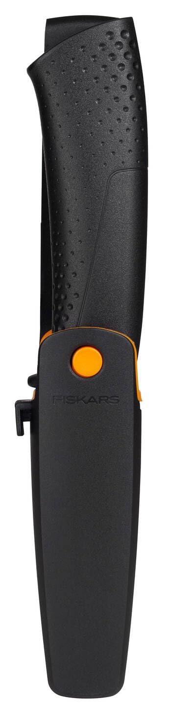 Fiskars Coltello per lavori fai-da-te, Include fodero con affilalama, Lunghezza totale: 21,1 cm, Nero, 1023617