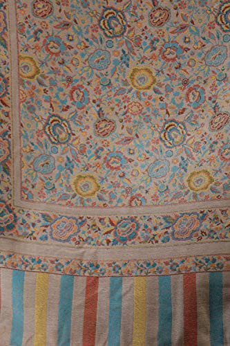 Jamawar Shawl with Woven Flowers in Multicolored Thread4