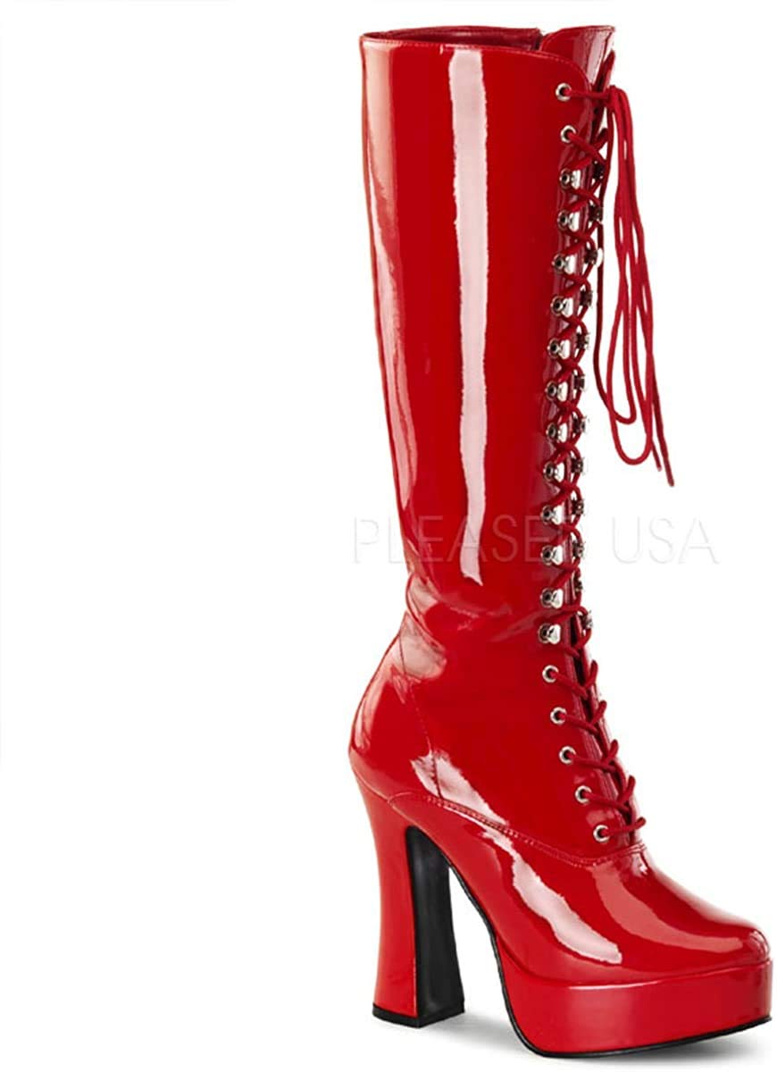 PleaserUSA Damen Plateau Kniestiefel Electra-2020 für Gogo Party