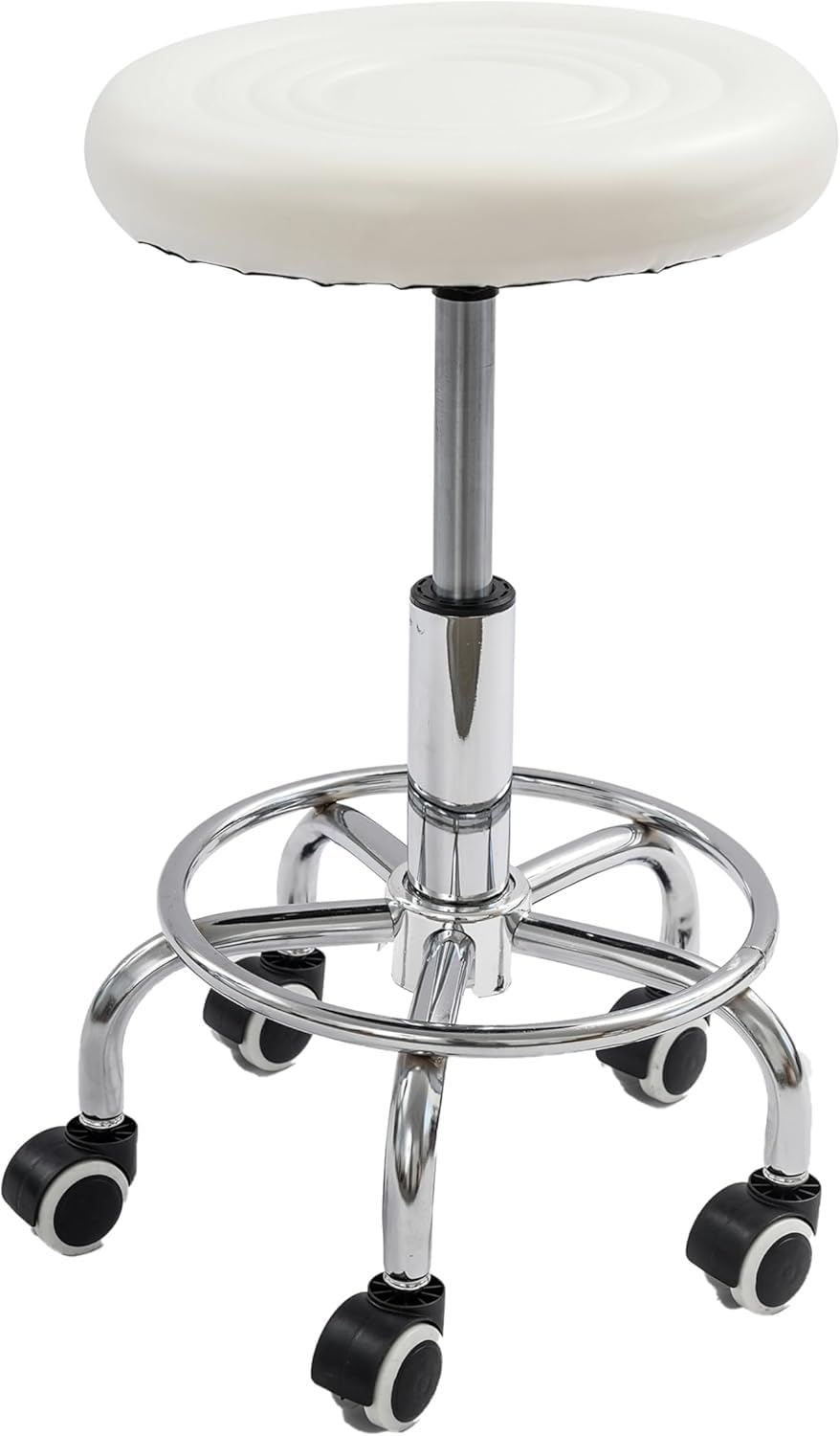 Hydraulischer Drehhocker – Höhenverstellbarer Friseurstuhl bis 150kg, Drehbarer Salonhocker aus PVC & Stahl für Barbershop, Kosmetik & Studio (45-57cm, 33cm Sitz)