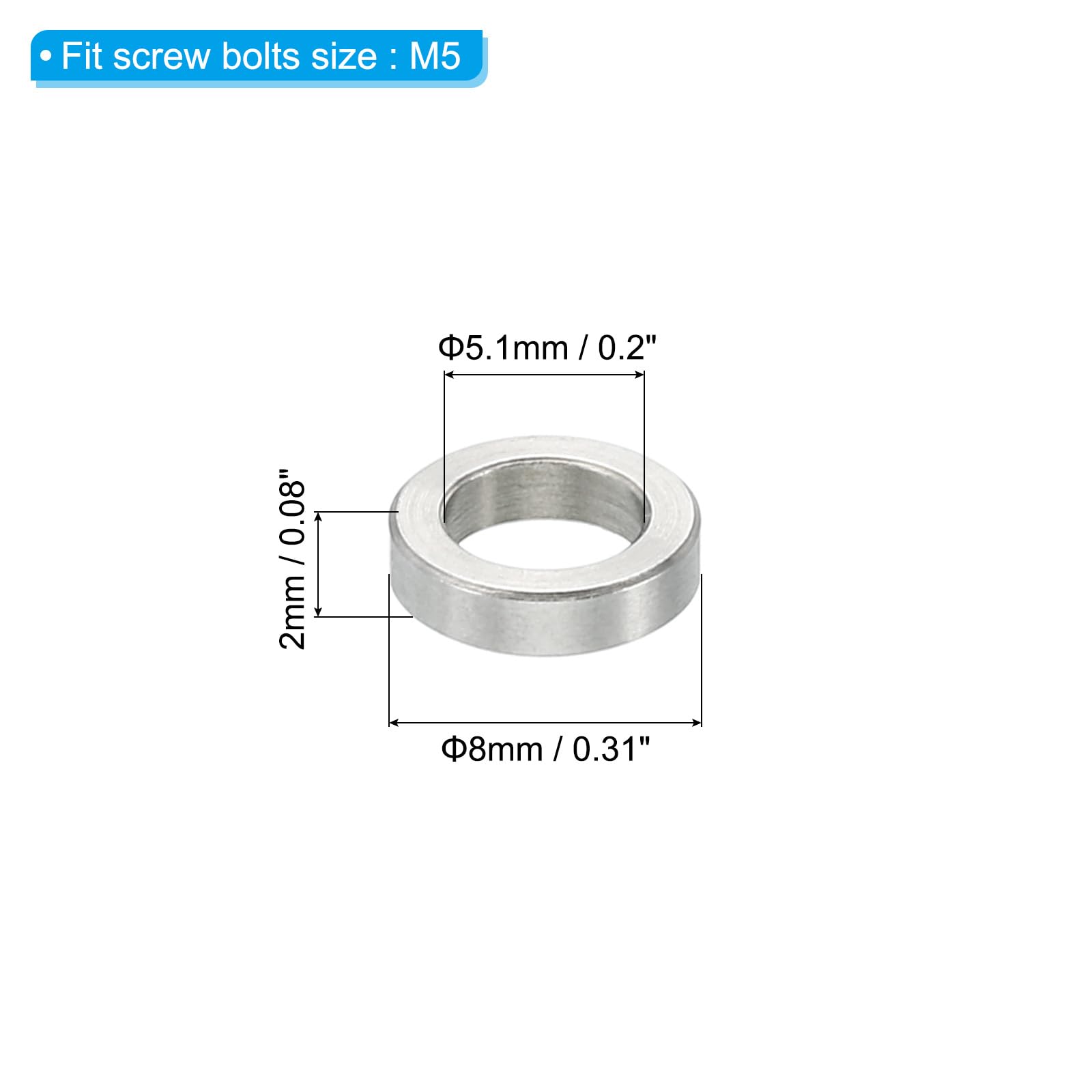 PATIKIL M5 Stainless Steel Spacers - Image 2