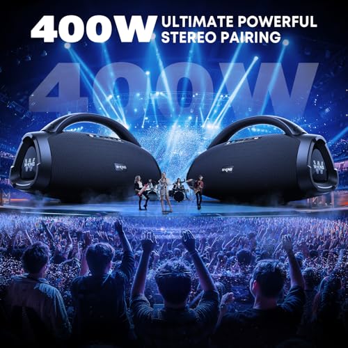 Image of W-KING 300W Max Portable Speakers Bluetooth Wireless Loudest, IPX7 Waterproof Bluetooth Speaker Large, 40Hz Massive Bass Outdoor Party Boombox with Subwoofer 7.5 inch /EQ APP /5-Drives /BT 5.4 (Blue)